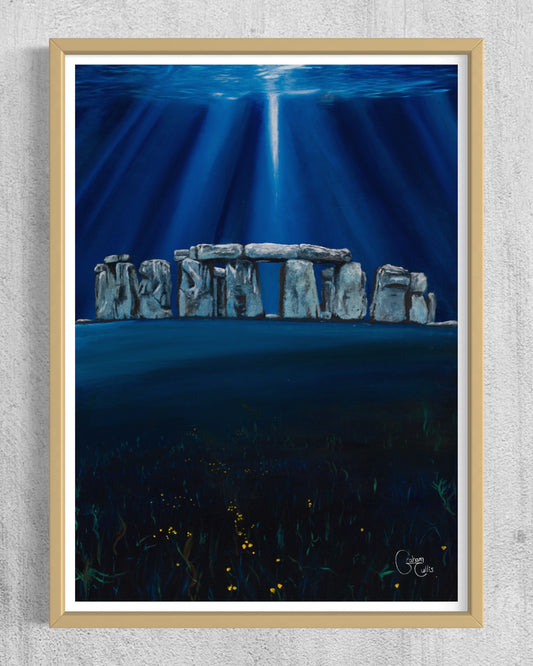 Print of One Day (Stonehenge under the sea)