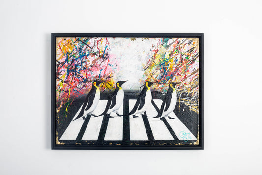 12. Abbey Road Penguins Liverpool - Sefton park (Limited Edition Framed Canvas Print)