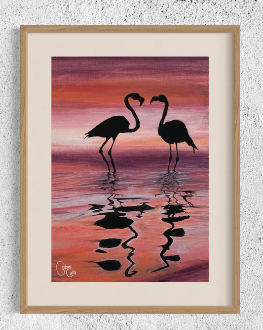 Print of Flamingos